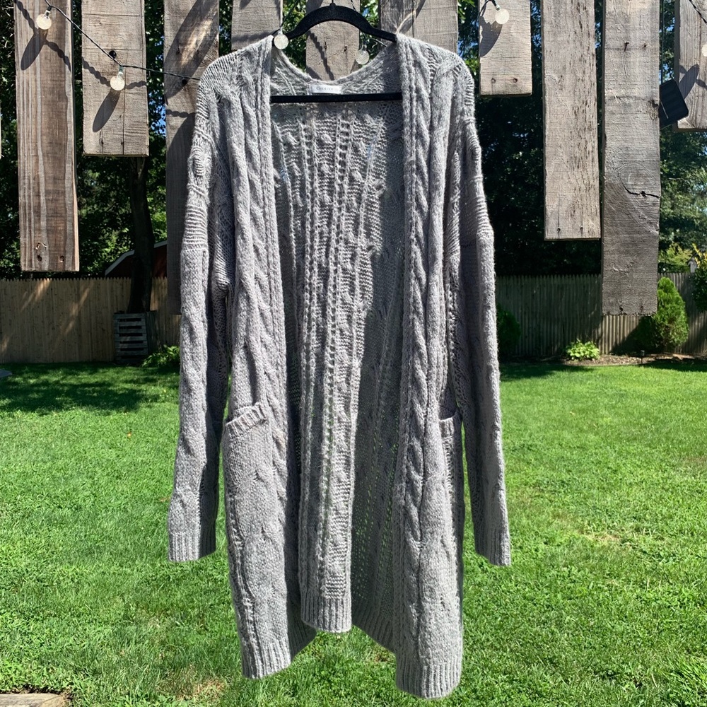 Open Cable Knit Flowing Cardigan (With Pockets!)